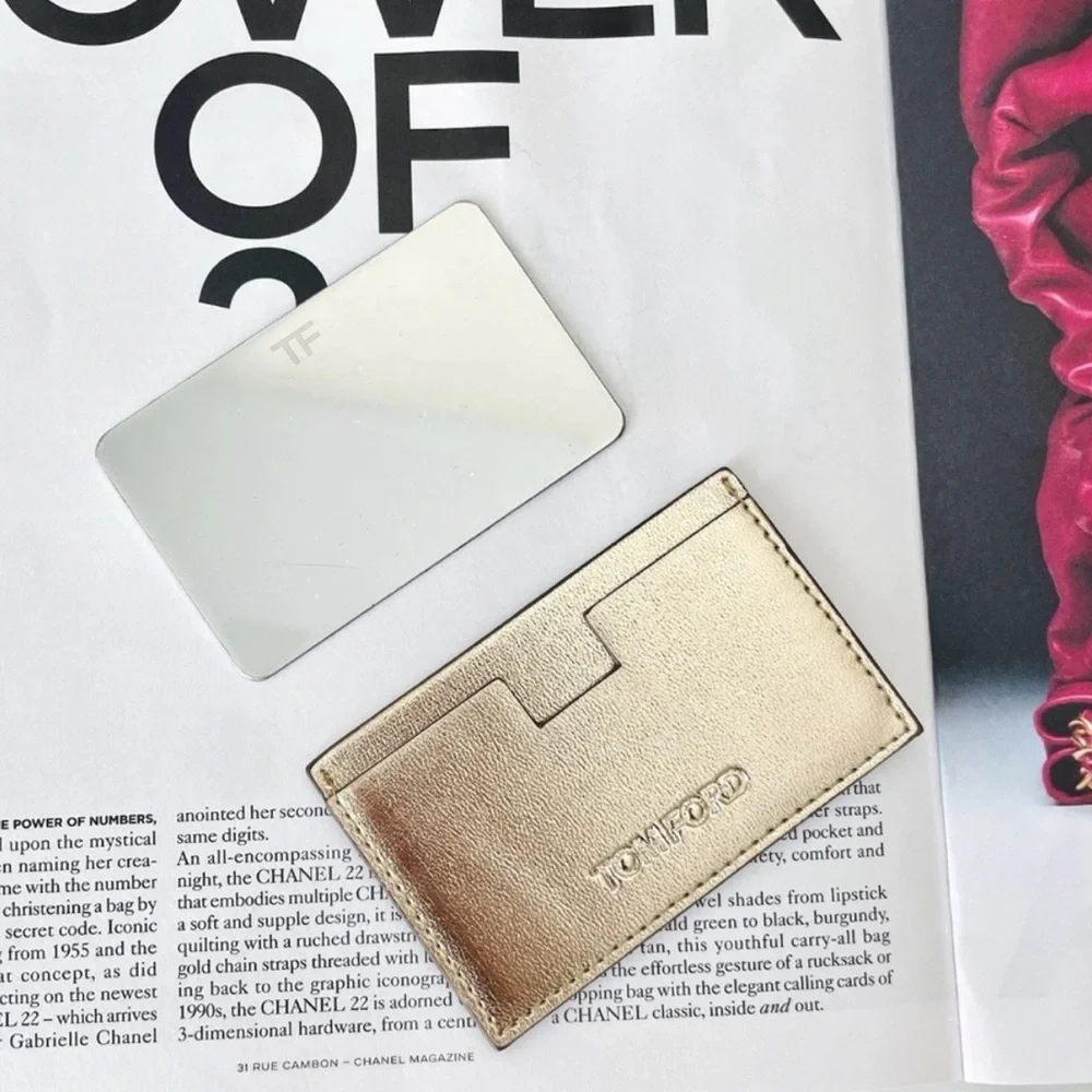 Tom Ford Pocket Mirror With‎ Card Case Gold